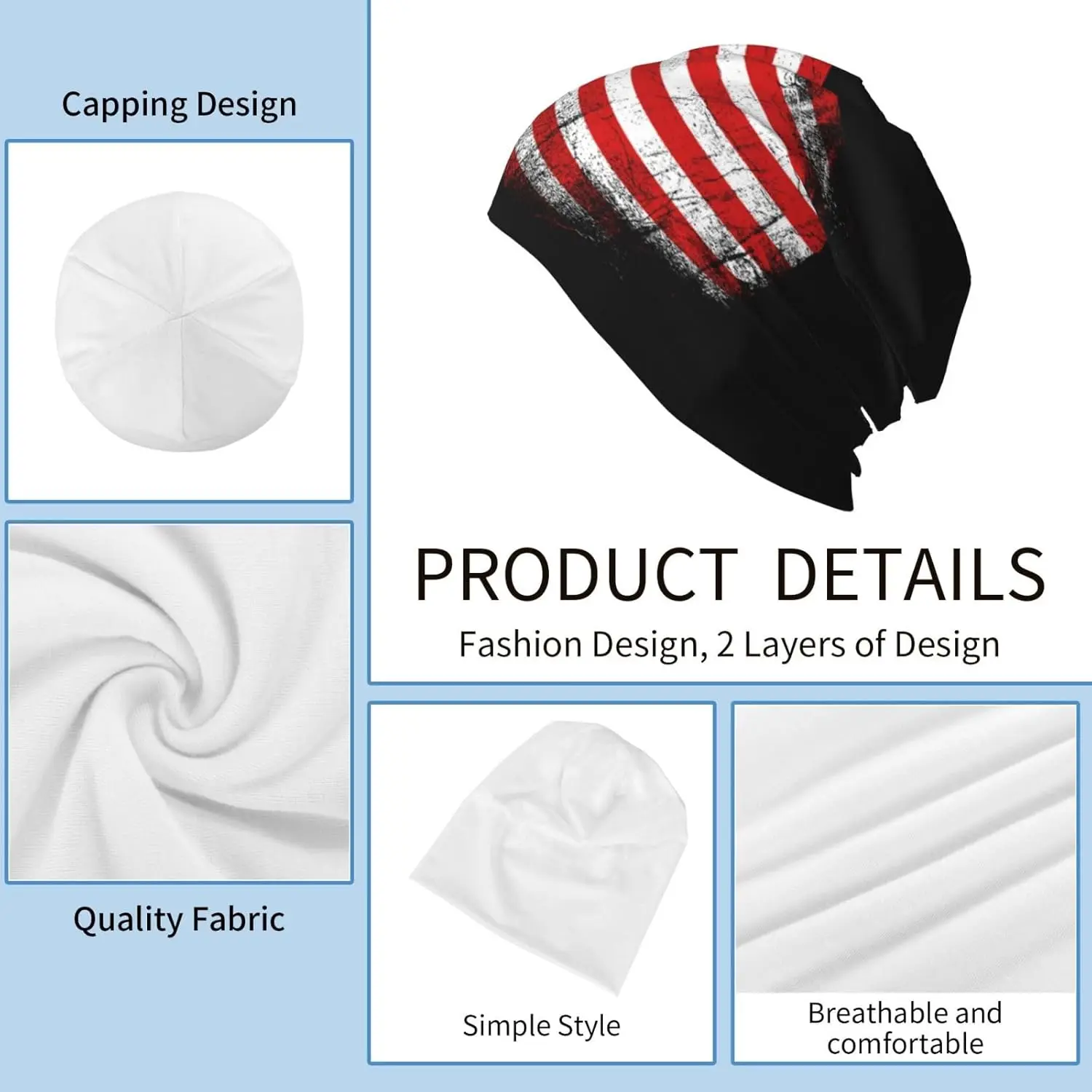 Cappello a cuffia multifunzione con bandiera carina per uomo Donna Sciarpa alla moda Berretto con teschio morbido elasticizzato Cappello invernale morbido e caldo Berretti in maglia elasticizzata