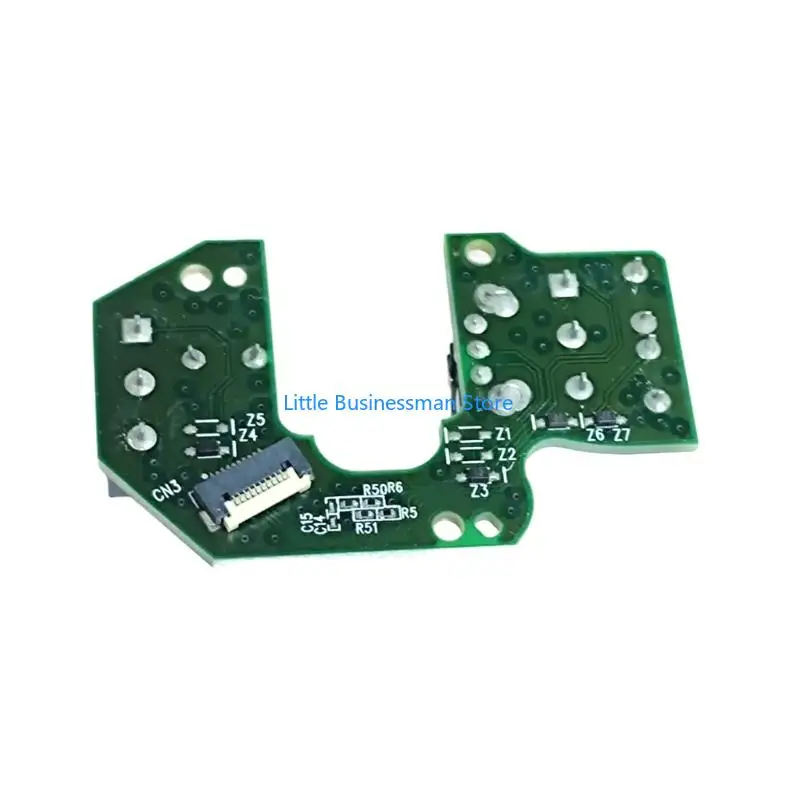Mouse Wheel Button Circuit Board Replacement with Ribbon Slot and Microswitch Layout, Internal Repair Component for Button Area