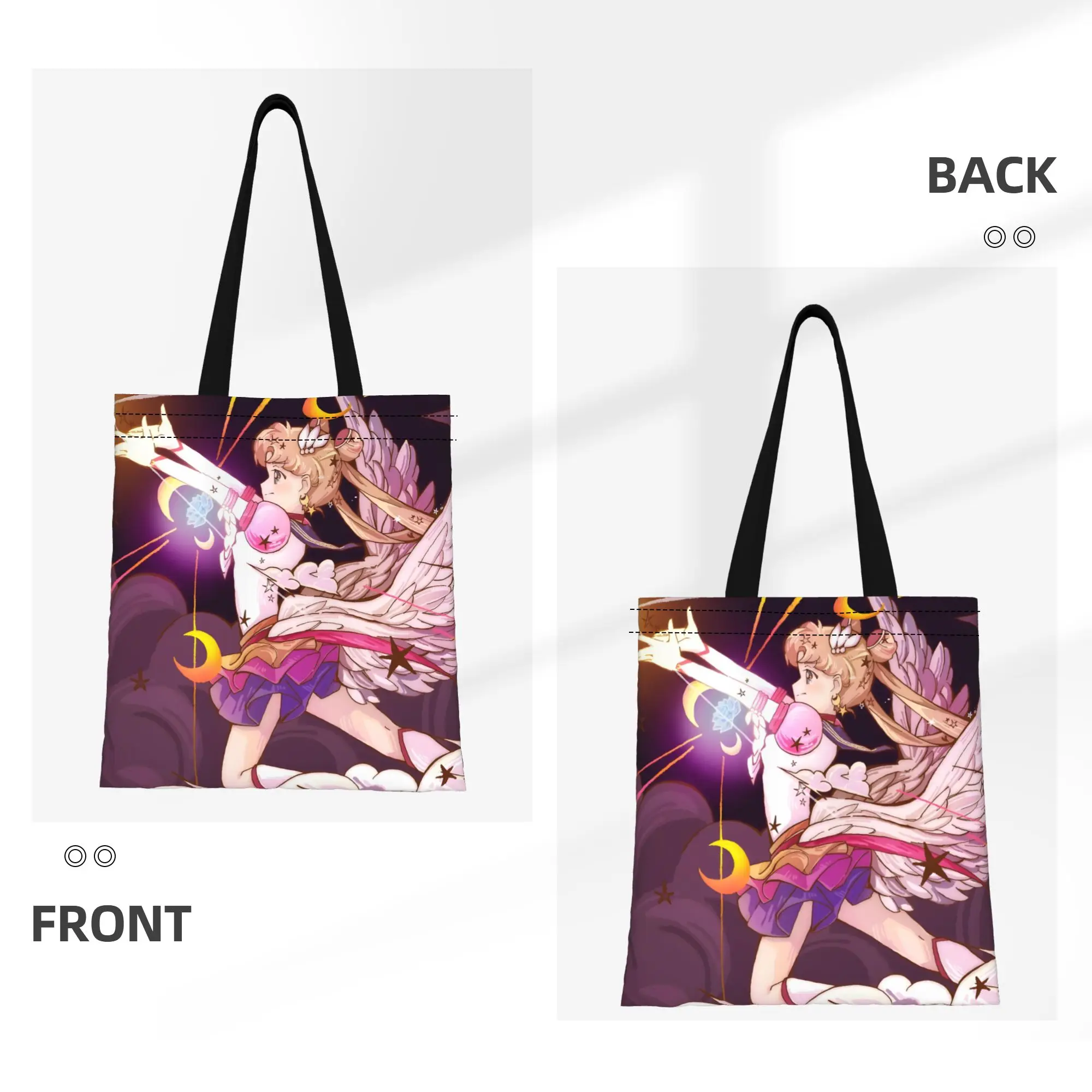 1PC Serenity Canvas Tote Bag Sailor Moon Handbag Outdoor Handbag Trendy Tote - view 2