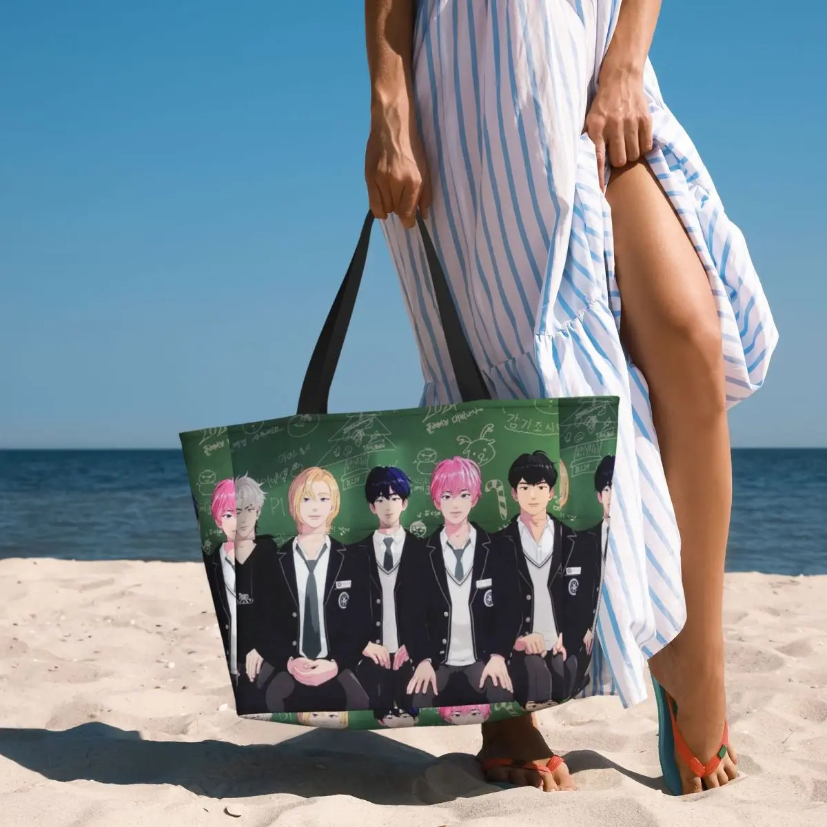 Kpop PLAVE Caligo Pt Beach Tote Bag Sport Gym Yoga Duffle Large Tote Bag Women Travel Bag Fitness bag