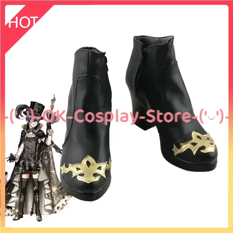 

Ciel Phantomhive Cosplay Shoes Anime Black Butler Cosplay Prop PU Leather Shoes Halloween Party Boots Custom Made