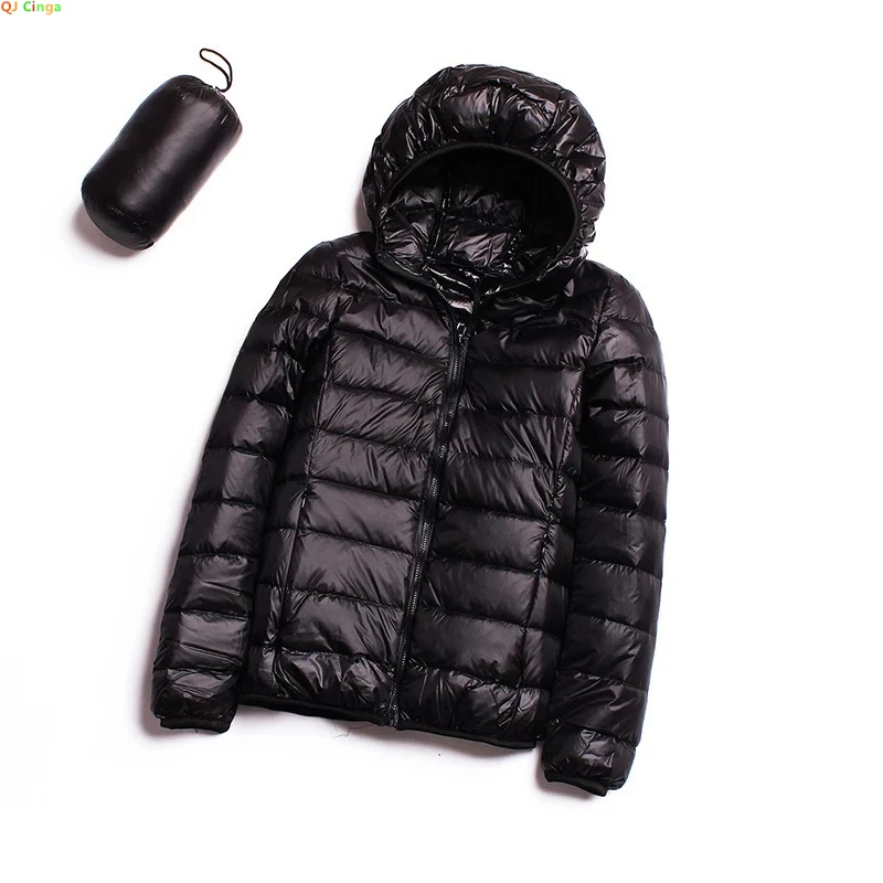 90% Ultra-light Thin Down Jacket Women 2024 Autumn Winter Slim Short Hooded Warm White Duck Down Coat Women Outerwear S-4XL 5XL