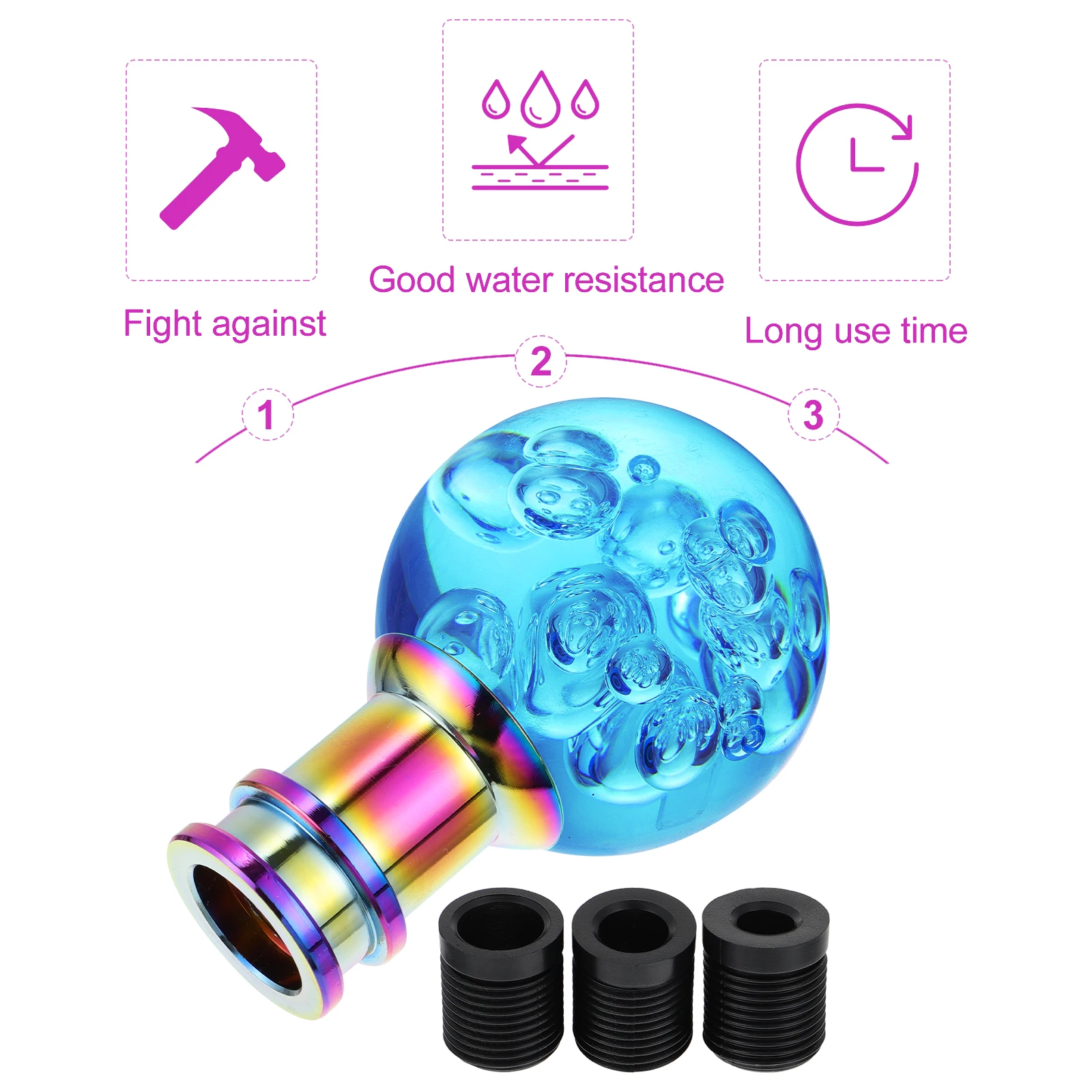 

1 set 1 Set Durable Acrylic Manual Gear Head Transparent Round Car Knob Adapter Ergonomic Crystal Decor Shifter For Suv Trucks