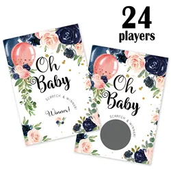 24Pcs Gender Revealing Party Game Card Baby Shower Decoration Supplies Oh Baby Scratch Card