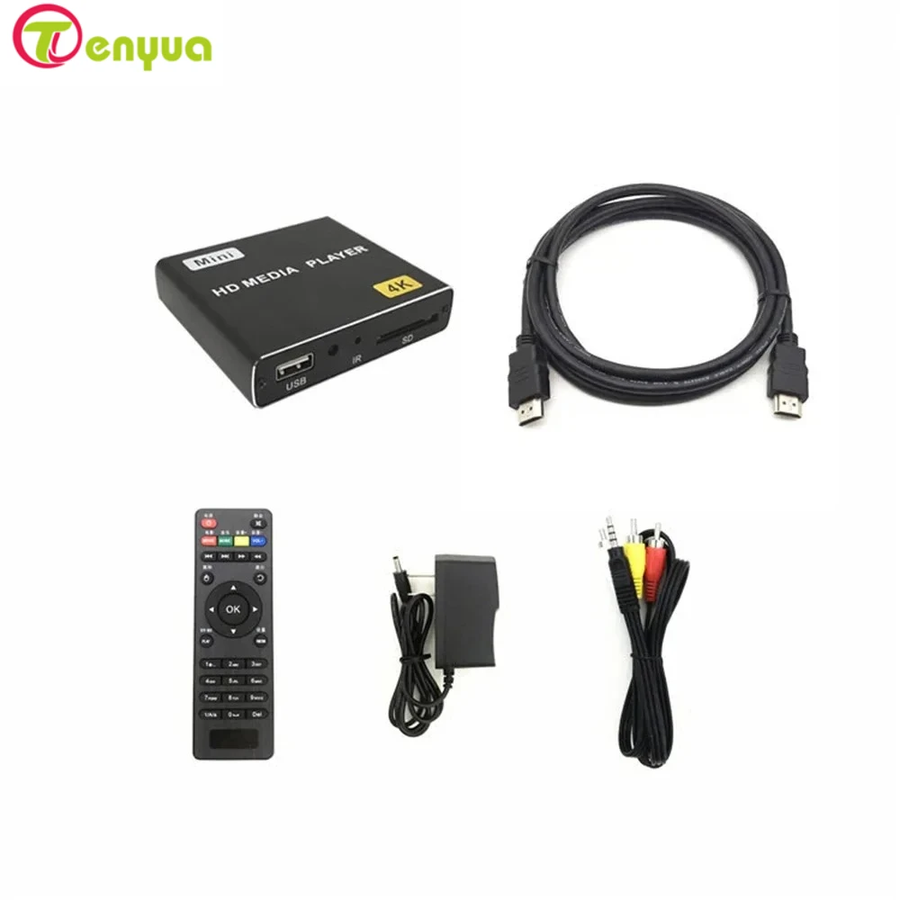 

Мини-медиаплеер 4K Full HD, совместимый с HD-устройствами, USB-плеер для SD/U-дисков, HD AV USB-выход, рекламный проигрыватель