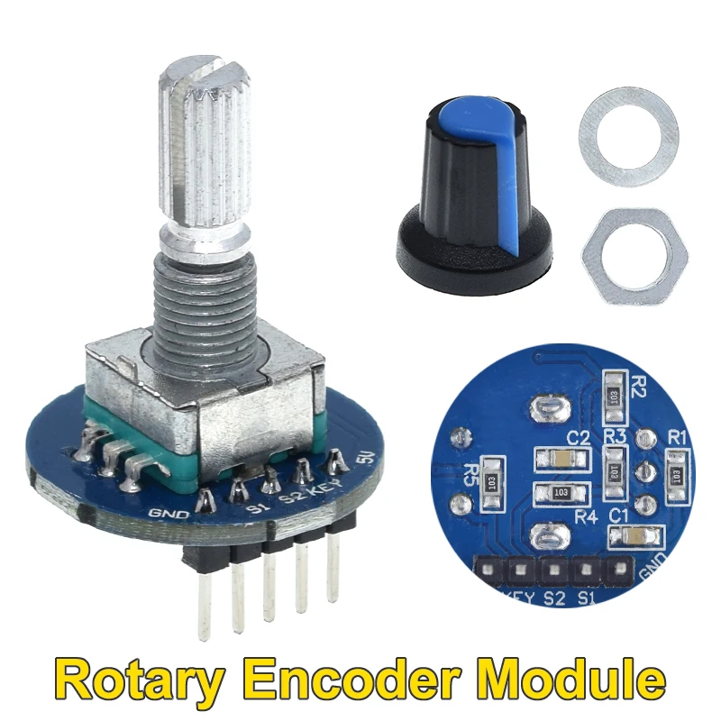 TZT Rotary Encoder Module for Arduino Brick Sensor Development Round Audio Rotating Potentiometer Knob Cap EC11