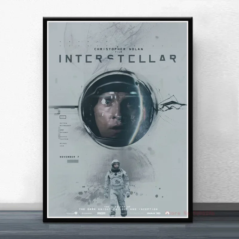 بين النجوم الكلاسيكية الخيال العلمي فيلم كريستوفر نولان فيلم الجمالية المشارك طباعة الرسم على لوحات القماش الجدارية غرفة المعيشة ديكور #2