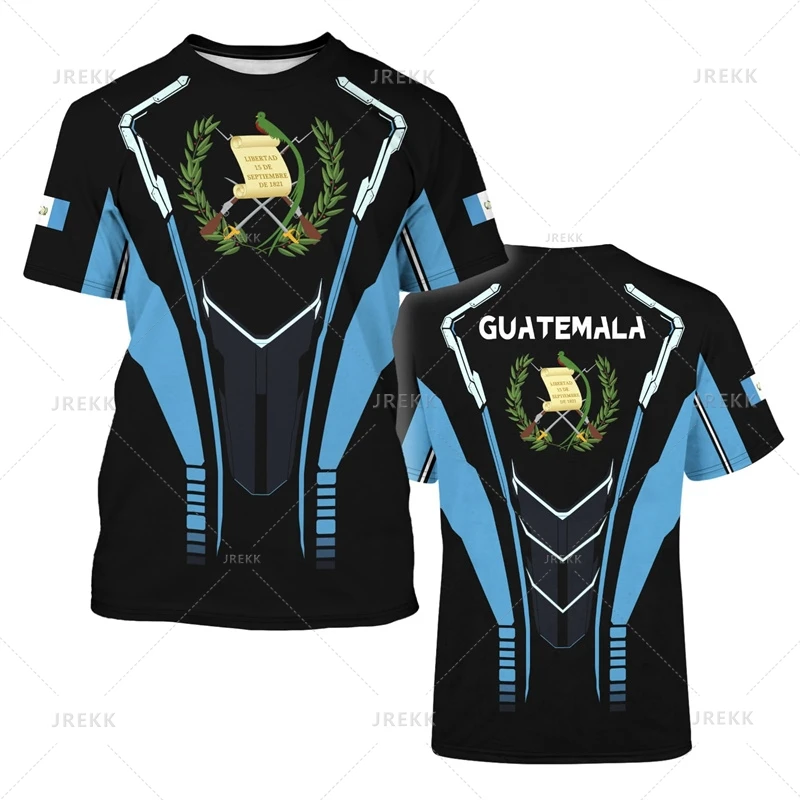 Guatemala Flag Pattern T-Shirt For Men 3d Printed Short Sleeve Casual Sports Tops Round Neck Tees Summer Streetwear T Shirts