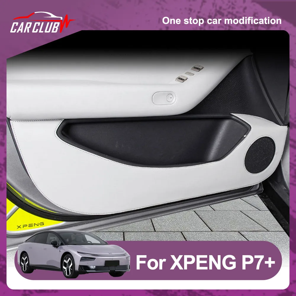 Fit For XPENG P7+ 2026 2027 Car Door Anti Kick Pad Car Modification Supplies Original Color Thickened Leather Protective Pad