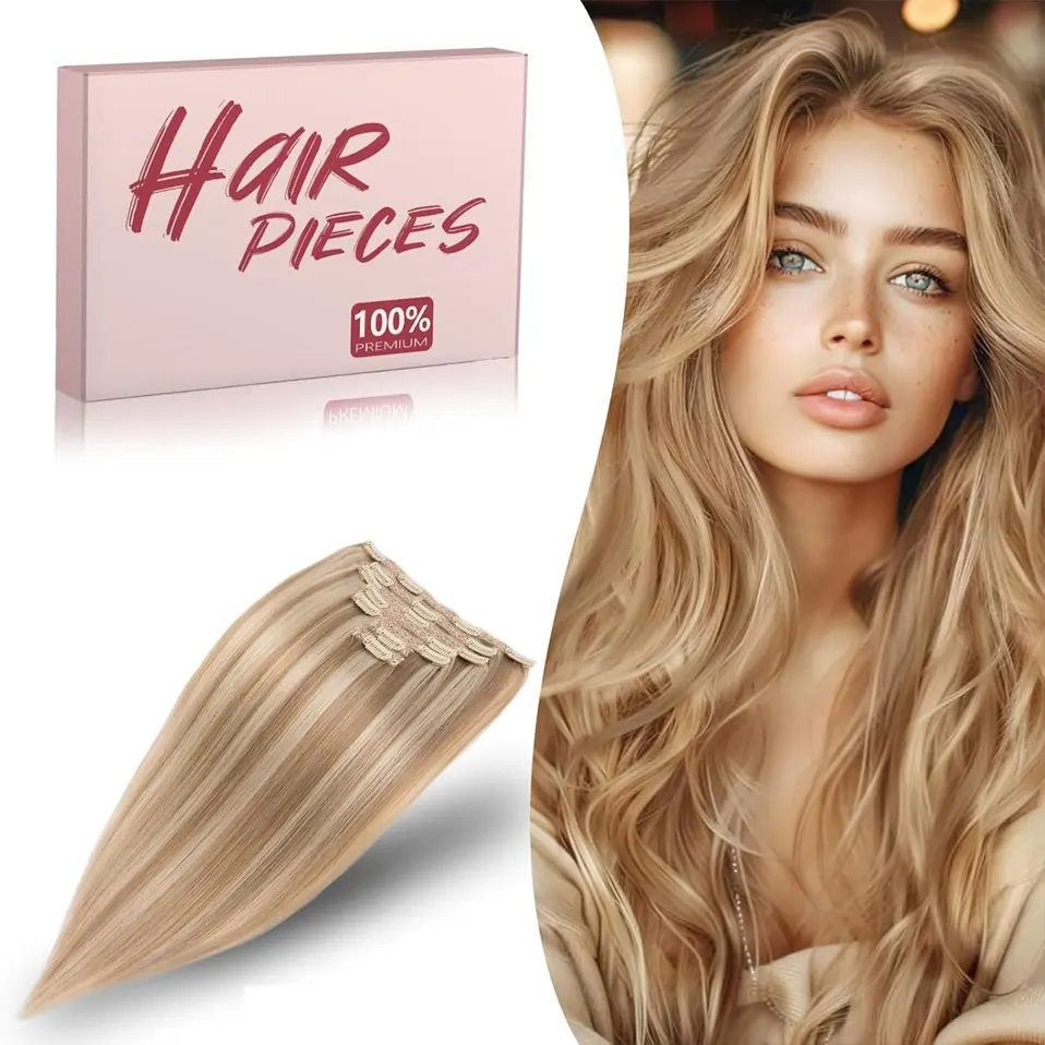 

Sego 7 шт., кружевные заколки для наращивания волос, толстые шелковистые прямые заколки для наращивания волос, заколки с двойным утком, 10-22 дюйма