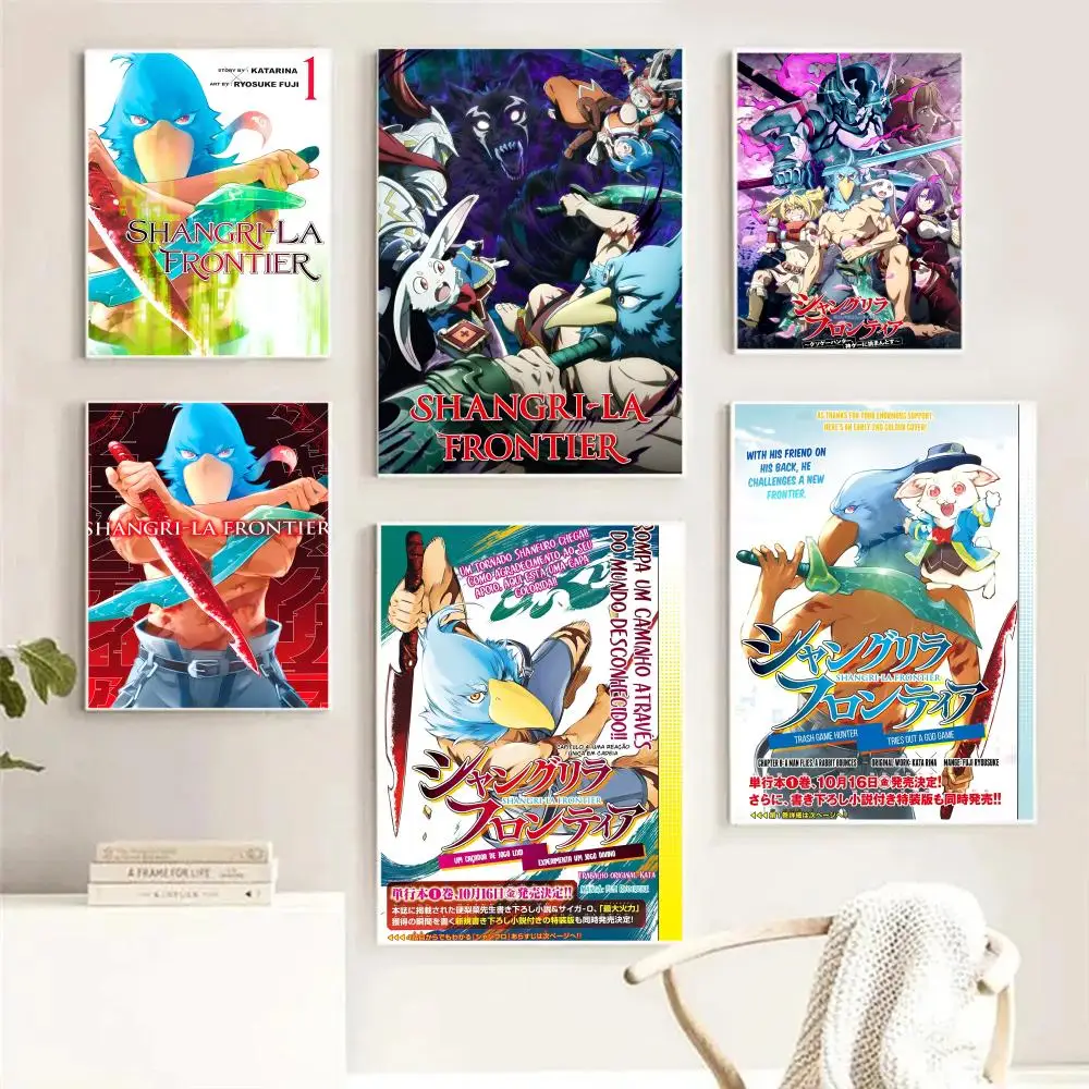 

Painting Calligraphy Canvas Poster: Crease Free Waterproof Durable All Space Wall Decor Anime S-Shangri-La Frontier