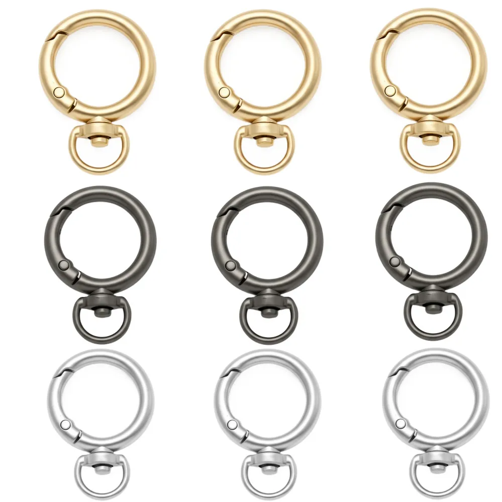5-30Pcs Round Shape Rotation Alloy Lobster Spring Clasps Openable Key Ring Hook Carabiner Connector Dog Chain Buckles DIY