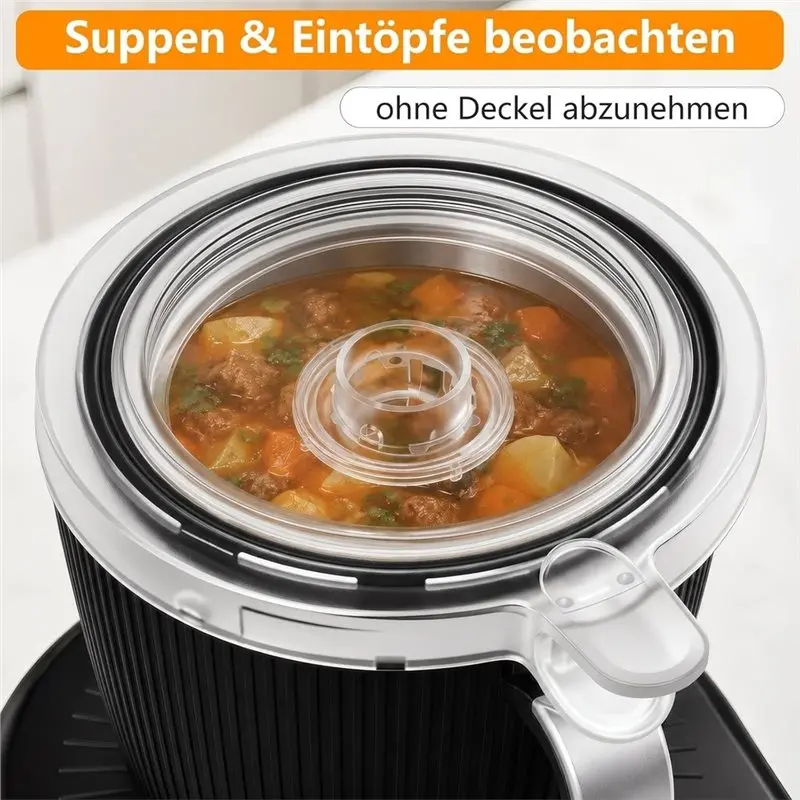 ABVI-Holder& Lid Set For TM7, Dishwasher-Safe Transparent Lid With Holder,Mixing Bowl Lid With Viewing Window