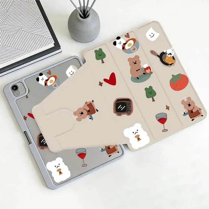 Tri-Fold 360° Rotation Smart Case For iPad 10.2 7/8/9 4/5 10.9 10th iPad A16 2025 11 Air11/13 IPad Mini6 8.3 Pro 10.5 Pro11