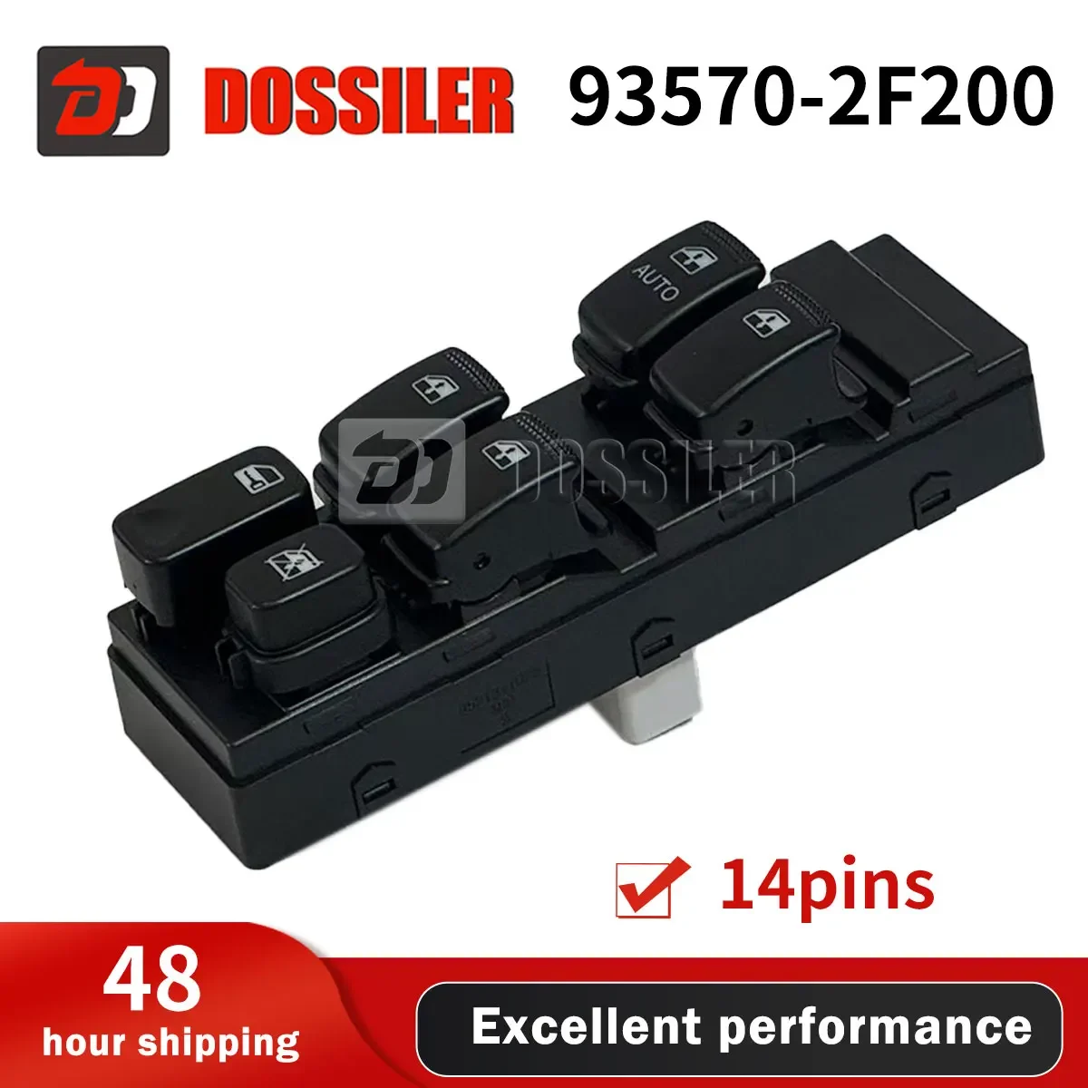 

93570-2F200 Dossiler Power Window Switch Front Left Driver Side Control Switch 14Pin 935700S401 for Kia Spectra/Cerato 2004-2009