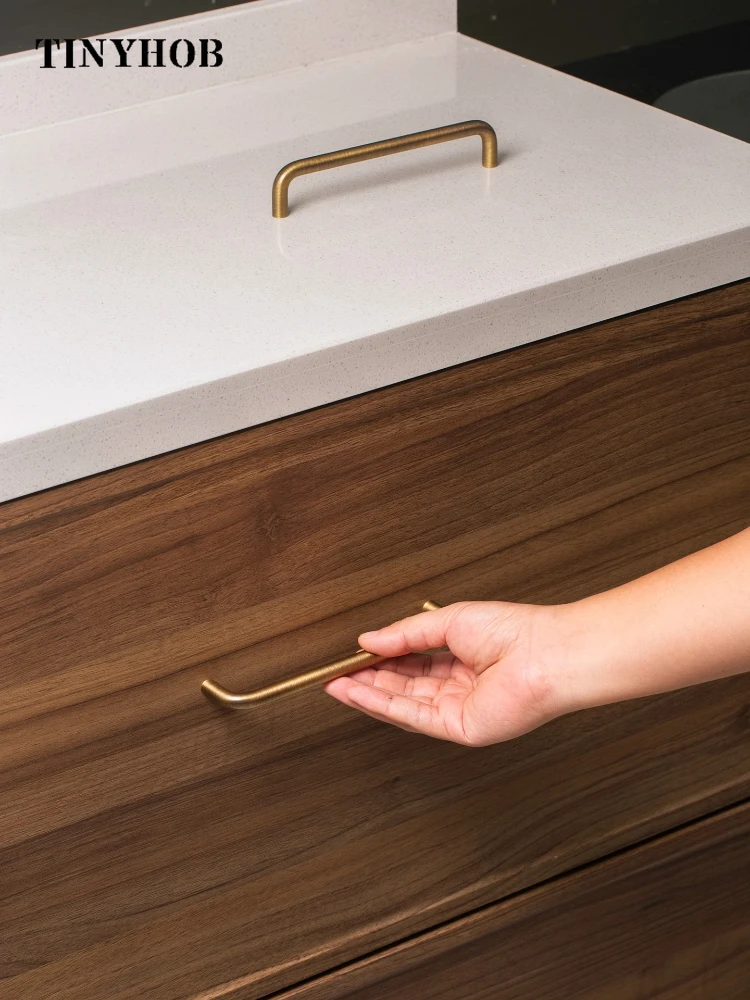 Tinyhob Minimalism Bronze Furniture Handles Wardrobe Kitchen Cupboard Cloakroom Bedside Small Cabinet Handle Decorative Knob