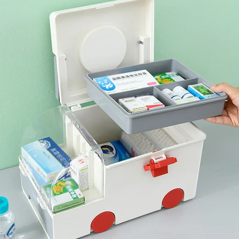 Multifunctional Ambulance Medicine Box Large Capacity Household Large Portable Medicine Medical Box Storage Box