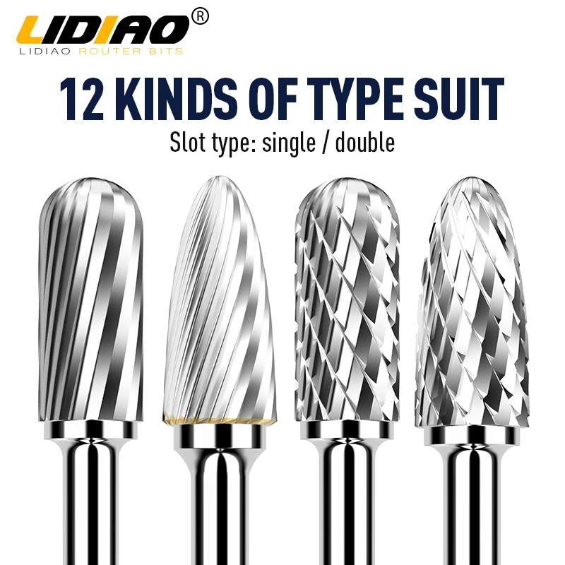 Imagem -02 - Lidiiao Fresa de Carboneto de Tungstênio Haste de mm Corte Rotativo de Rebarbas Metal Madeira Aço Inoxidável Moagem Elétrica Brocas de Gravação