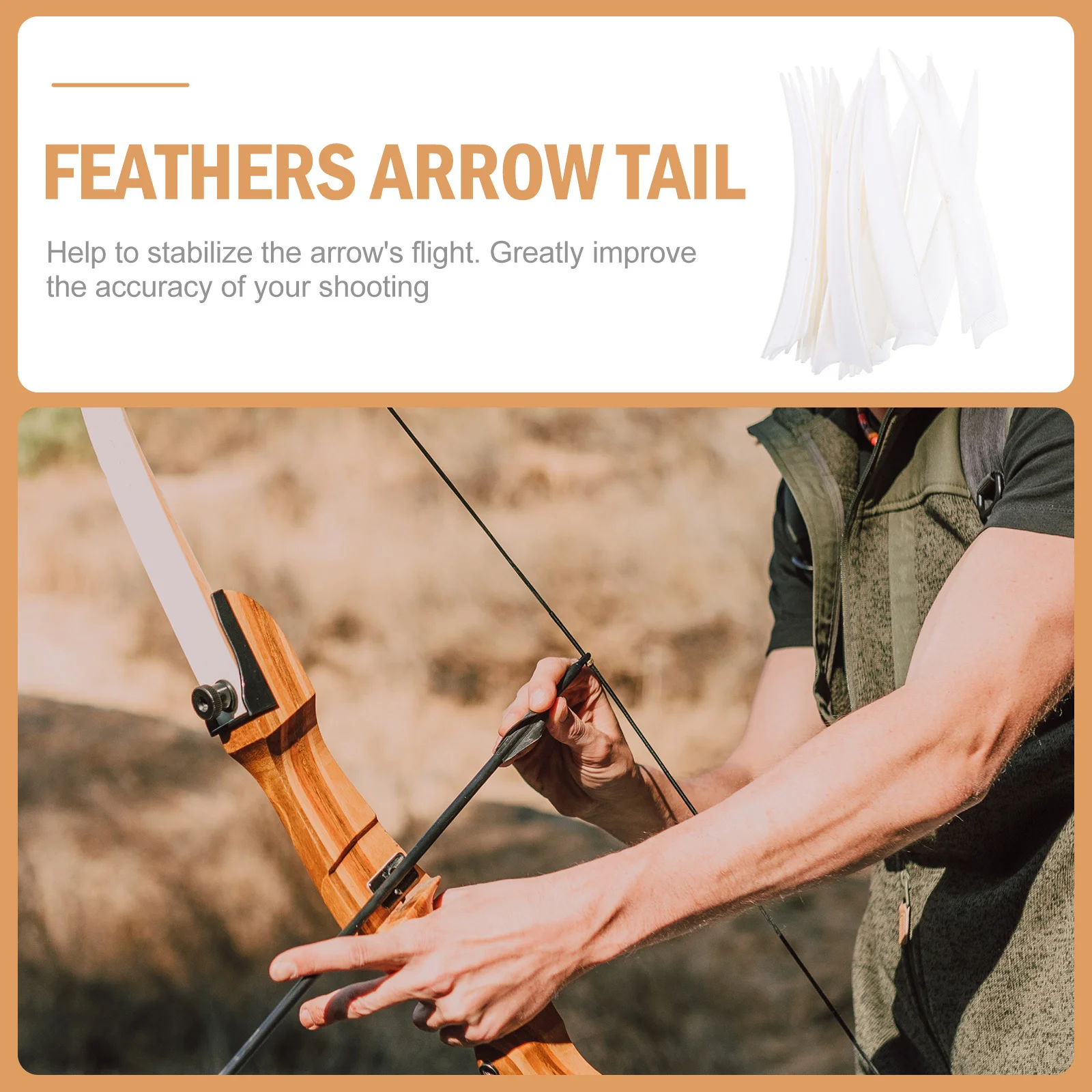 

20Pcs Arrow Tail Accessory Pure Color Archery Arrow Tail Stabilize Flight Professional Replacement for Bow