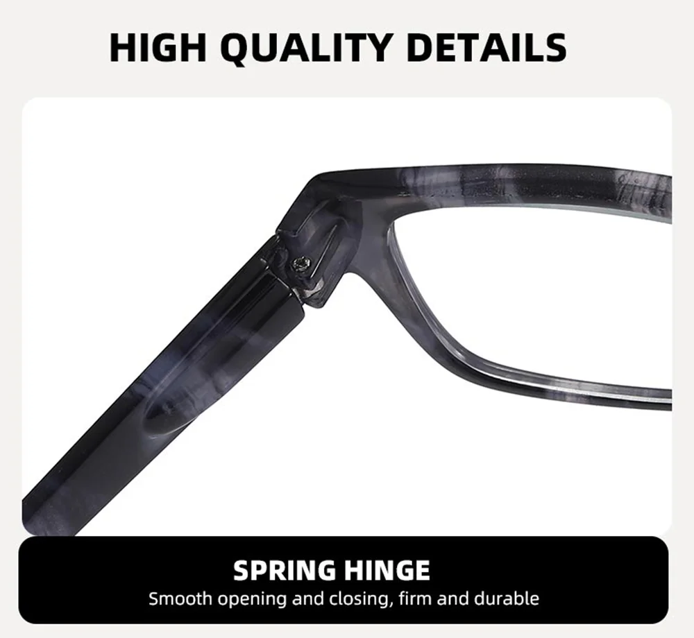 3 قطع من نظارات القراءة ذات الضوء الأزرق بنمط رخامي مع مفصلات زنبركية غير قابلة للانزلاق وخفيفة الوزن لكبار السن