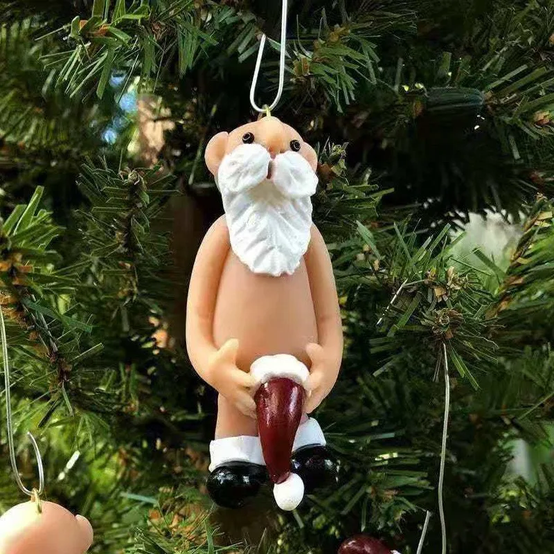 Naked Santa Naughty Xmas Tree Plane Hanging Pendant Christmas New Year Decoration Home Car  Decor Toys