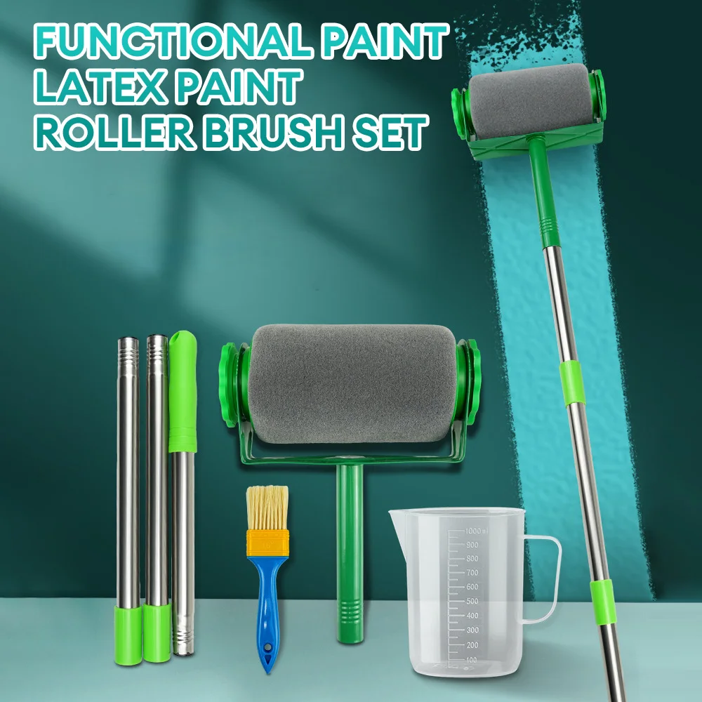 E2 Paint Roller Kit Household Use Wall Decorative Professional DIY Painting Brush Handle Tool for Home Painting Fast Wall Decor