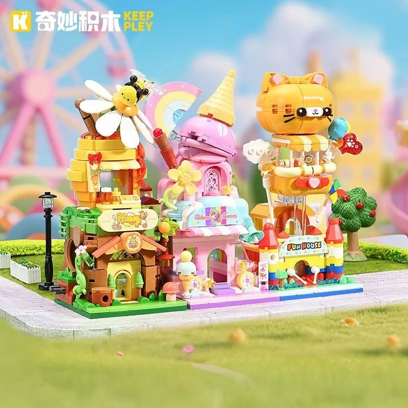 

Keeppley Building Blocks Colorful Street View Toy, Fantasy Fairy Town Ornament, Gift for Girls