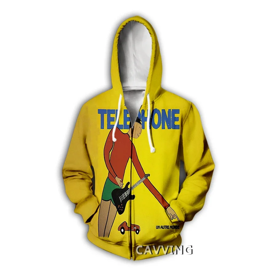 New Fashion 3D Print   Téléphone Band   Zipper Hoodies Zip Up Hooded Sweatshirts Harajuku Hoodies Hip Hop Sweatshirts