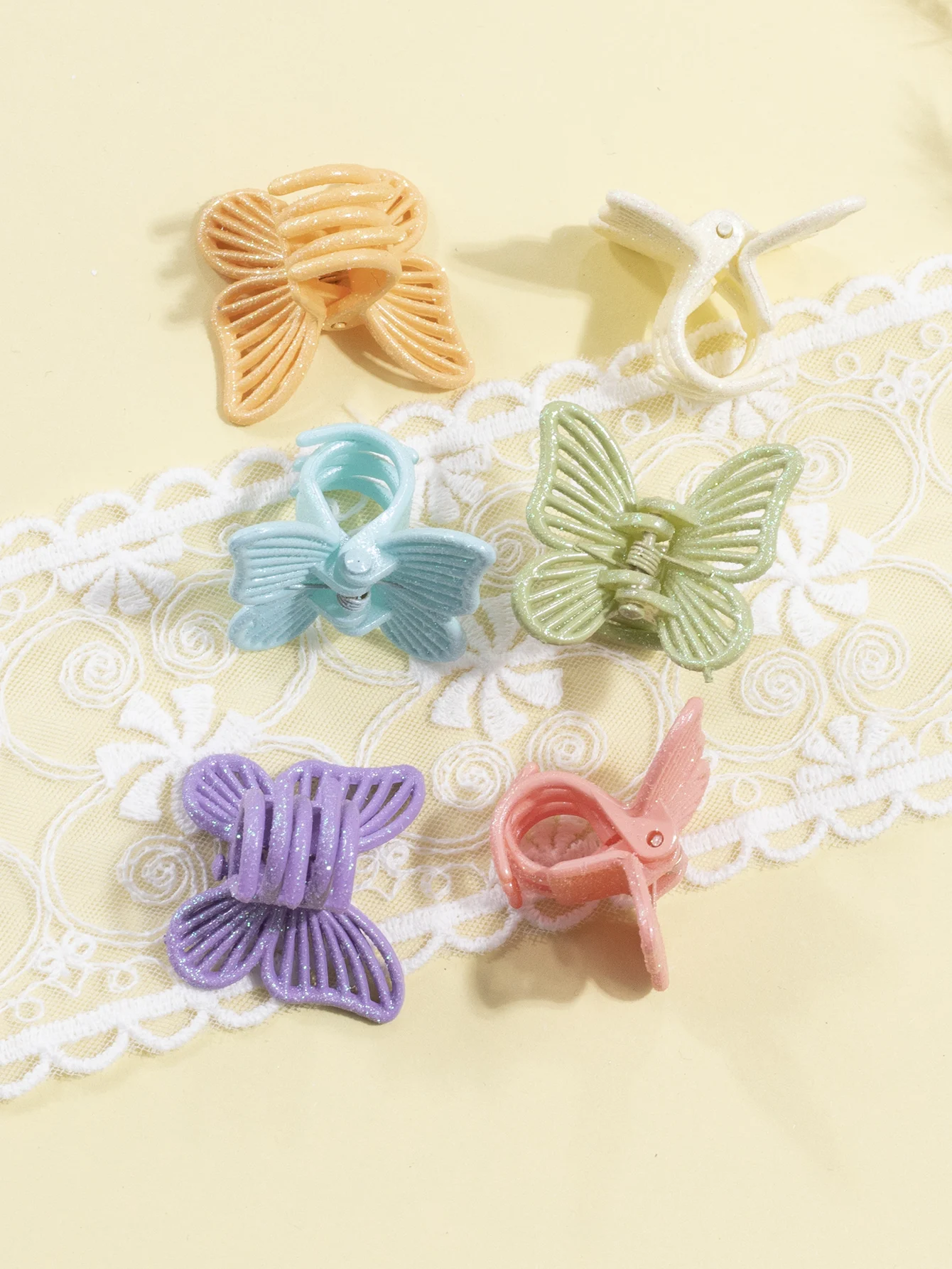 6PCS Cute Mini Butterfly Hair Claw Clips Fashion Decoration Headwear Kids Girls Plastic Small Hair Clip Accessories For Women