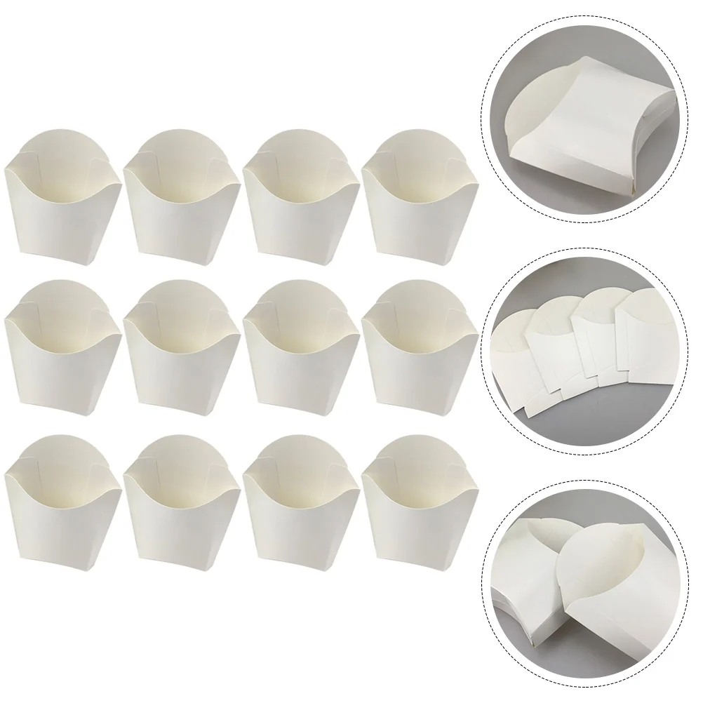 50 Pcs Yogurt French Fries Box Popcorn Containers Paper Fancy Small Snack Holder