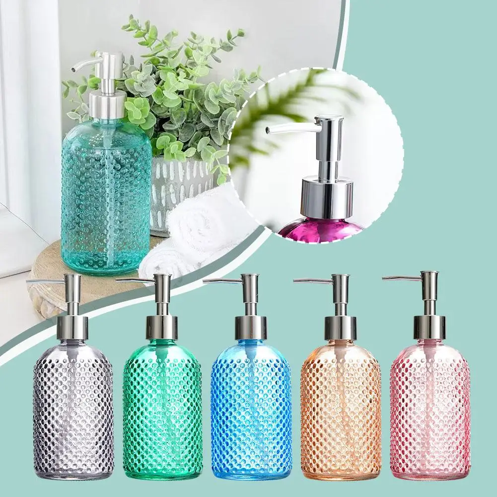 

Transparent Glass Soap Dispenser Hand Sanitizer Bottle Storage Press Shower Makeup Gel Type Lotion Sub-Bottling Liquid Cont U5D1