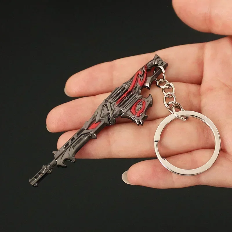 8cm New Valorant Game Peripheral Metal Model Weapons and Props Back Packaging Decoration Pendant Keychain Kids Birthday Gift Toy
