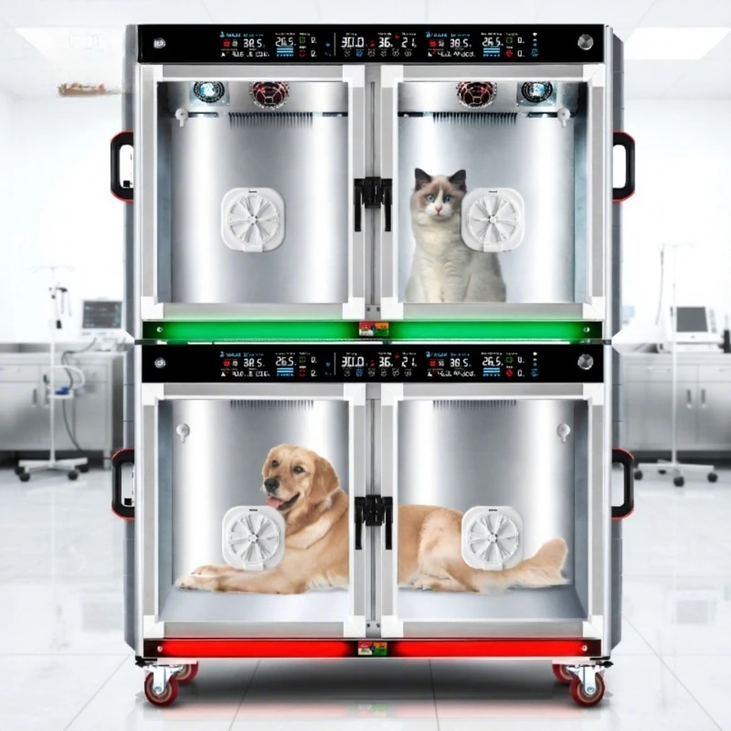 Medical Equipment ICU Intensive Care Unit Stainless Steel Veterinary Cages Vet Oxygen Cage for Cat Vet Clinic