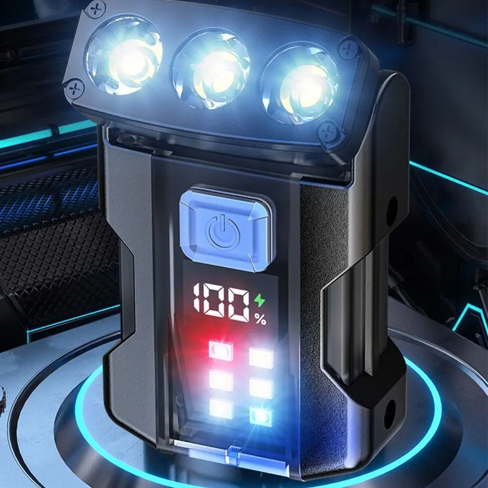 Mini Super Bright Rotatable Flashlight LED Display 550LM Hat Clip Light Waterproof Tail Magnet Torch Work Light Outdoor