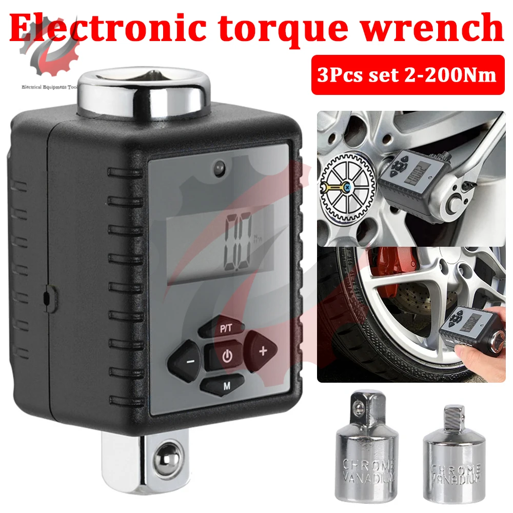 Digital Torque Wrench 2-200Nm Adjustable Professional Electronic Torque Wrench Bike Car Repair Tool