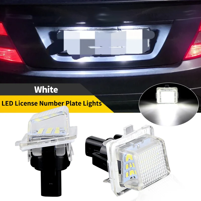 2PCS Led License Number Plate Light Lamp Canbus White 6000K For Benz W204 W205 W216 W218 W212 W221 W222 W231 W166 C117 R172