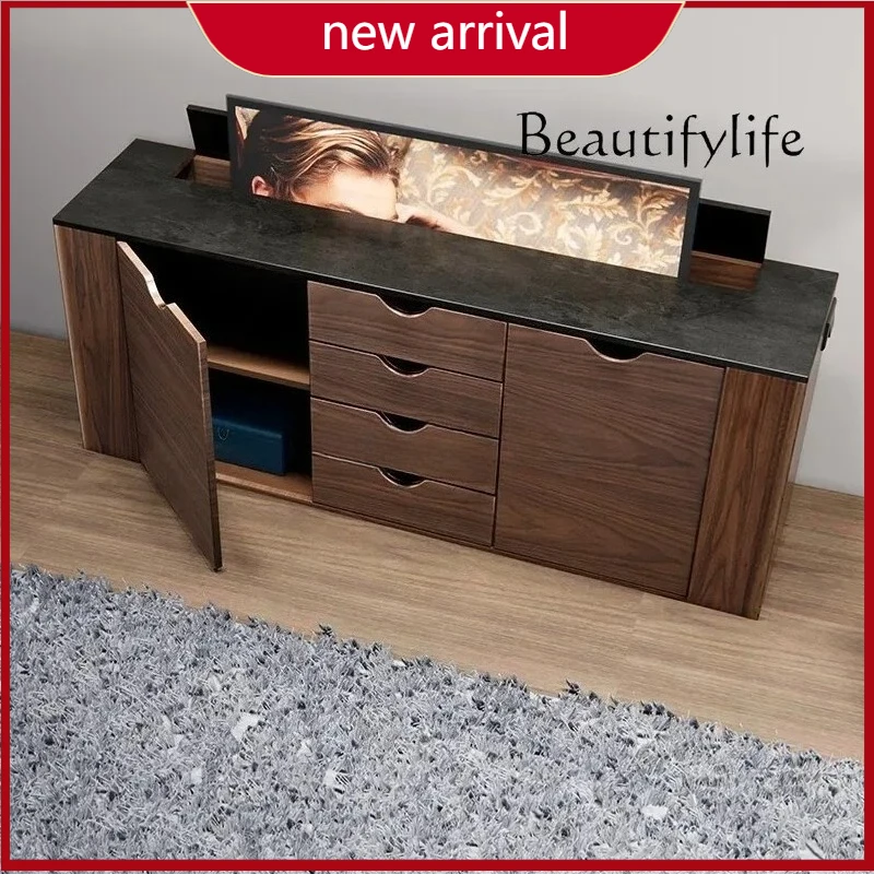 

Wi Hidden intelligent lifting integrated TV cabinet remote control electric opening solid wood