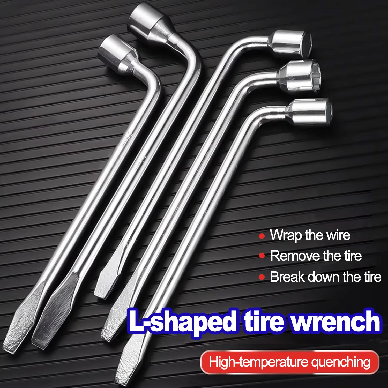 

Автомобильный ключ для запасного колеса - шестигранная головка L-типа 17/19/21 мм, инструмент для ремонта торцевых головок с прорезями, стандартный шинный ключ