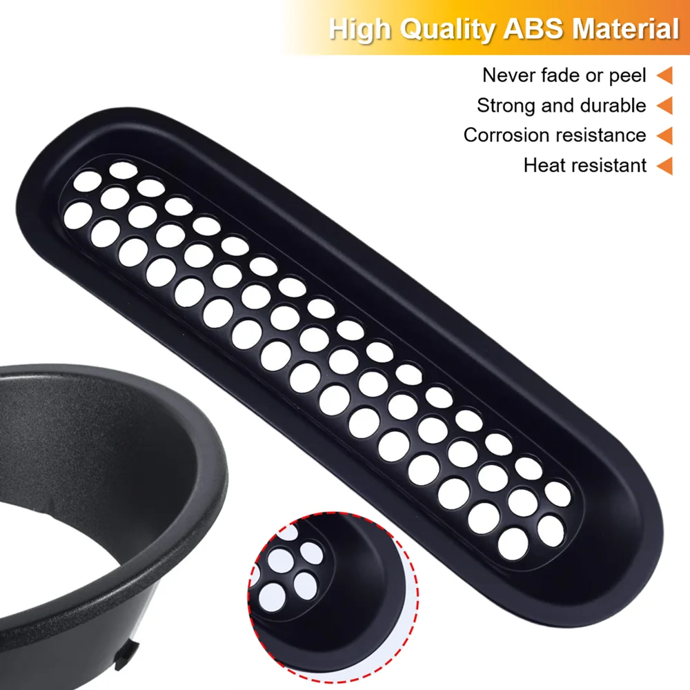 7PCS Car Front Bumper Racing Grills For Jeep JK Wrangler 2007-2017 Replacement Snap-On Black Grille Exterior Modification Parts - view 4