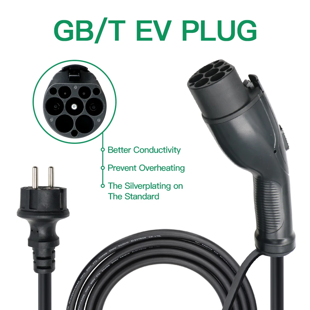 Chiefleed APP Control GBT EV Charger 16A 3.6kw 11kw 32A 7.2kw With WIFI 220V EU  Plug Home Charge Delay IP66 No APP 3.6kw Charge