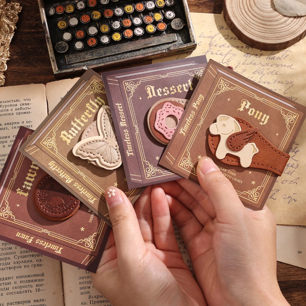 1 Pc Cute Magnetic Leather Bookmark Animal Stitched Design With Strong Magnetic Page Holder Reading Accessory For Book Lovers