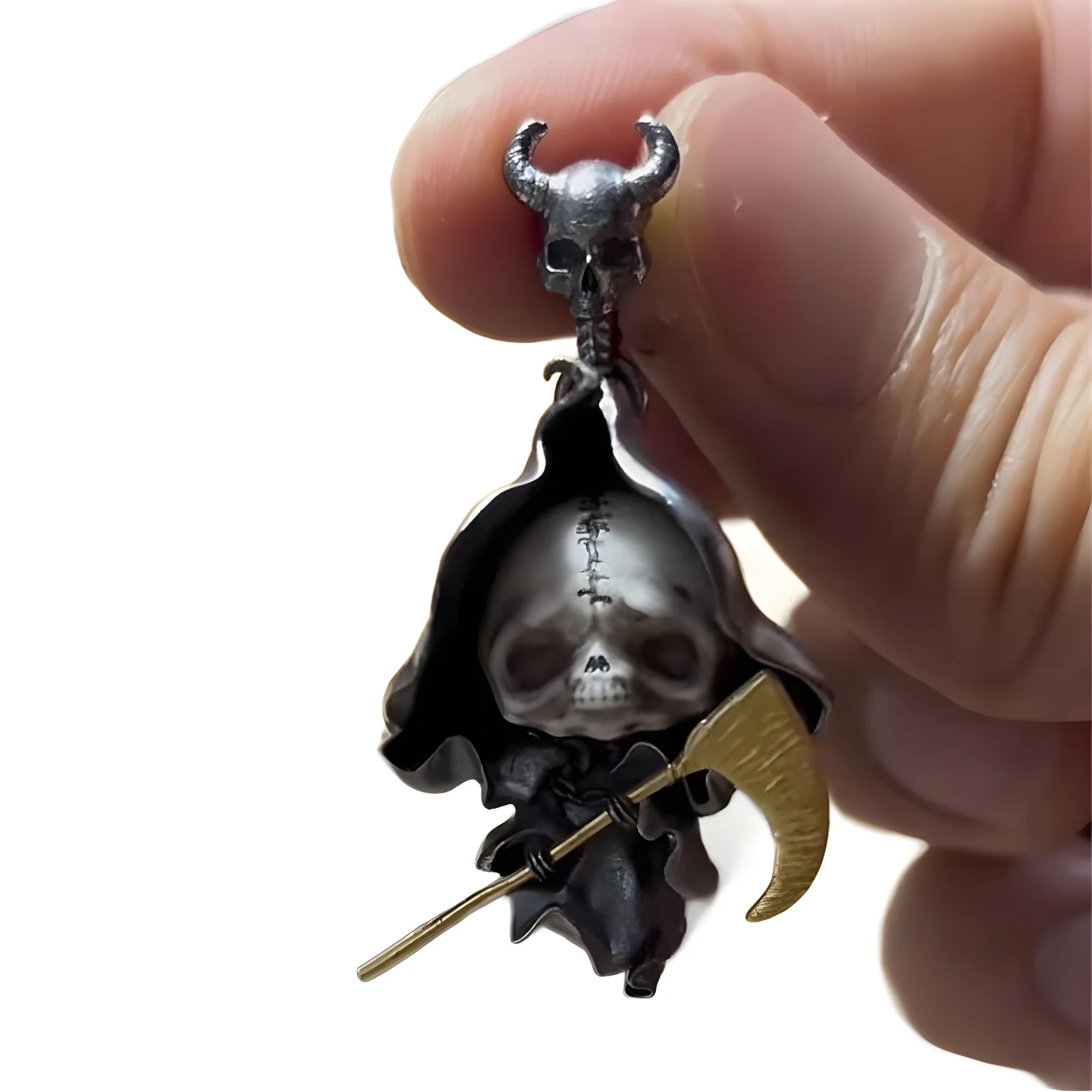 Europe and America Black Cape Q-version Death Ghost Pendant Necklace UNISEX Punk Hip Hop Happy Party Jewelry Necklace