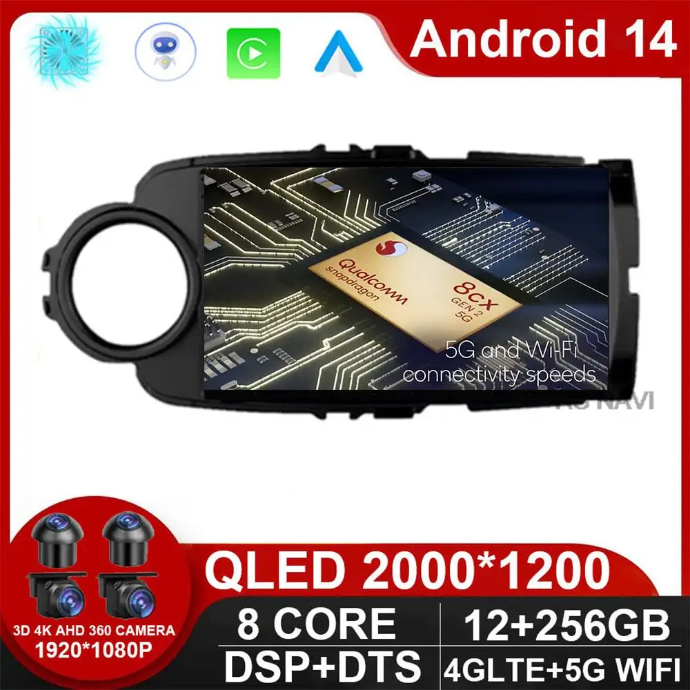 

Android 14 Car Radio For Toyota Yaris 2012 2013 2014 2015 2016 2017 Autoradio GPS Navigation Multimedia Player Carplay Stereo BT