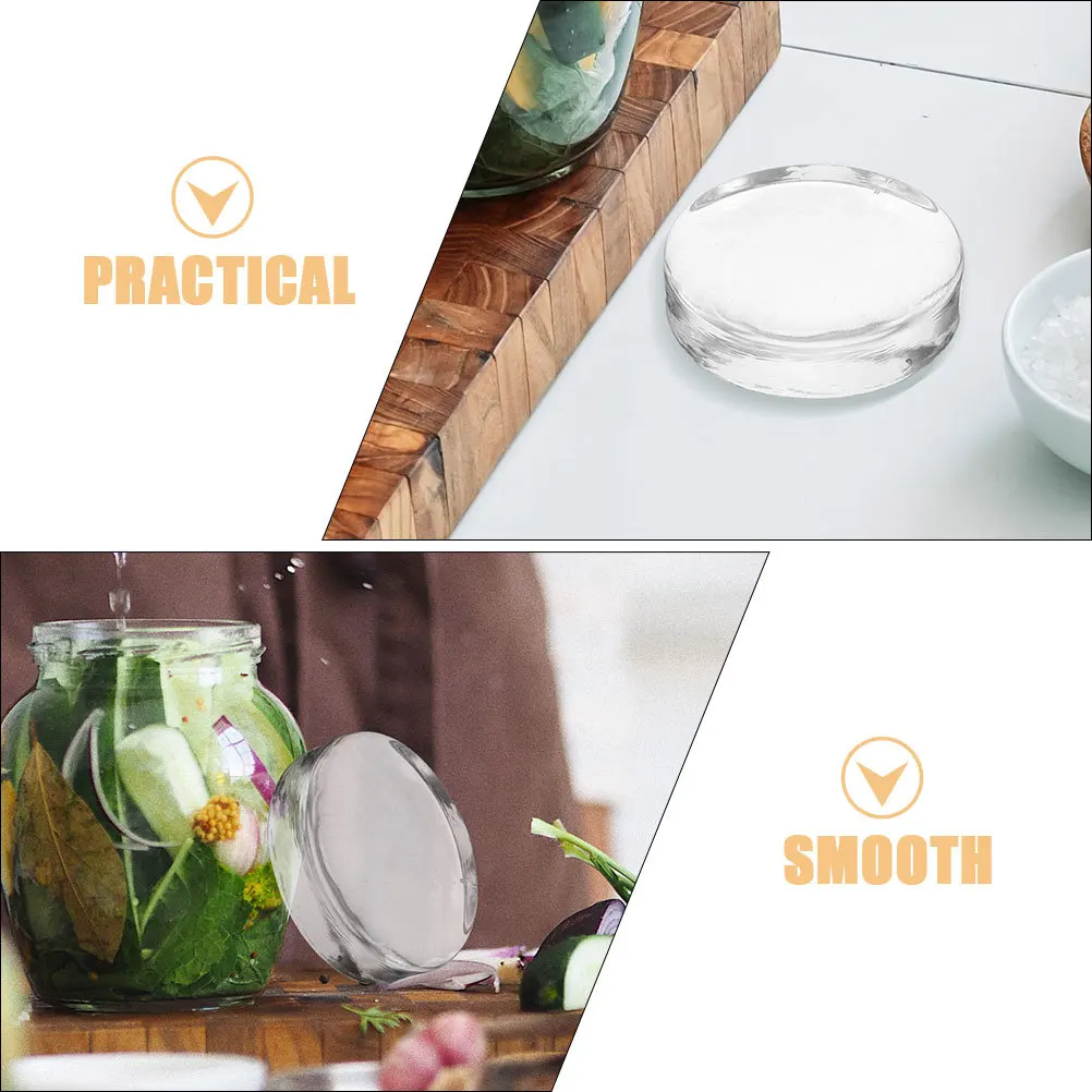 

2Pcs Fermentation Weights Glass Wide Mouth Pickling Lid Heavy Jar Lid Sauerkraut Kimchi Fermenting Tools