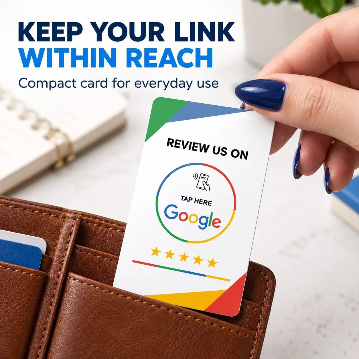 1pc White Color Ring Design NFC Card for Google Reviews PVC 215 Chip Rewritable Customer Feedback Card Setup Required