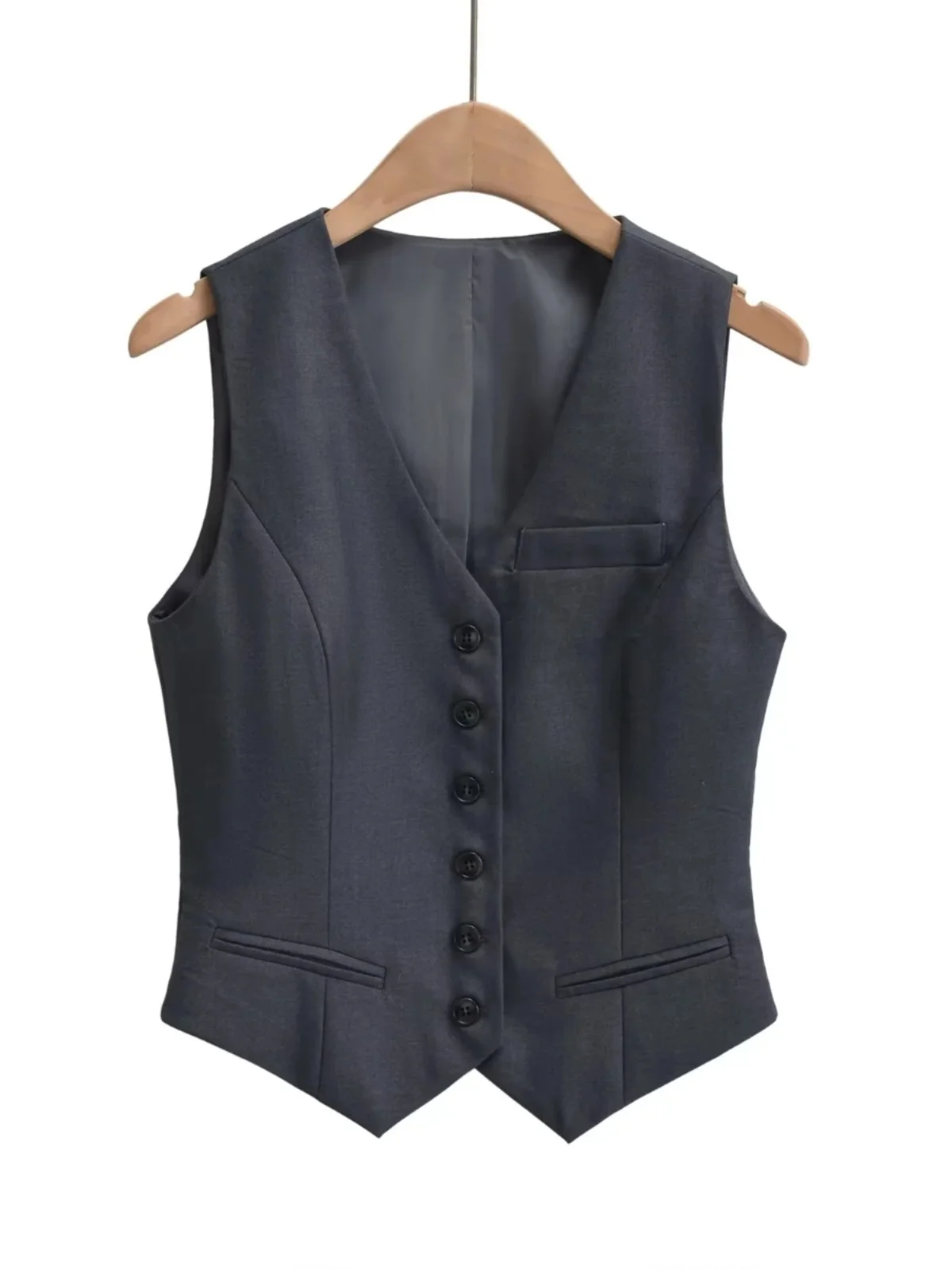 

Тонкий жилет Slim Fit Briti Sle ort, осень 2023, Новое поступление, пальто на одной пуговице, длина ort Faion, женский жилет, топ