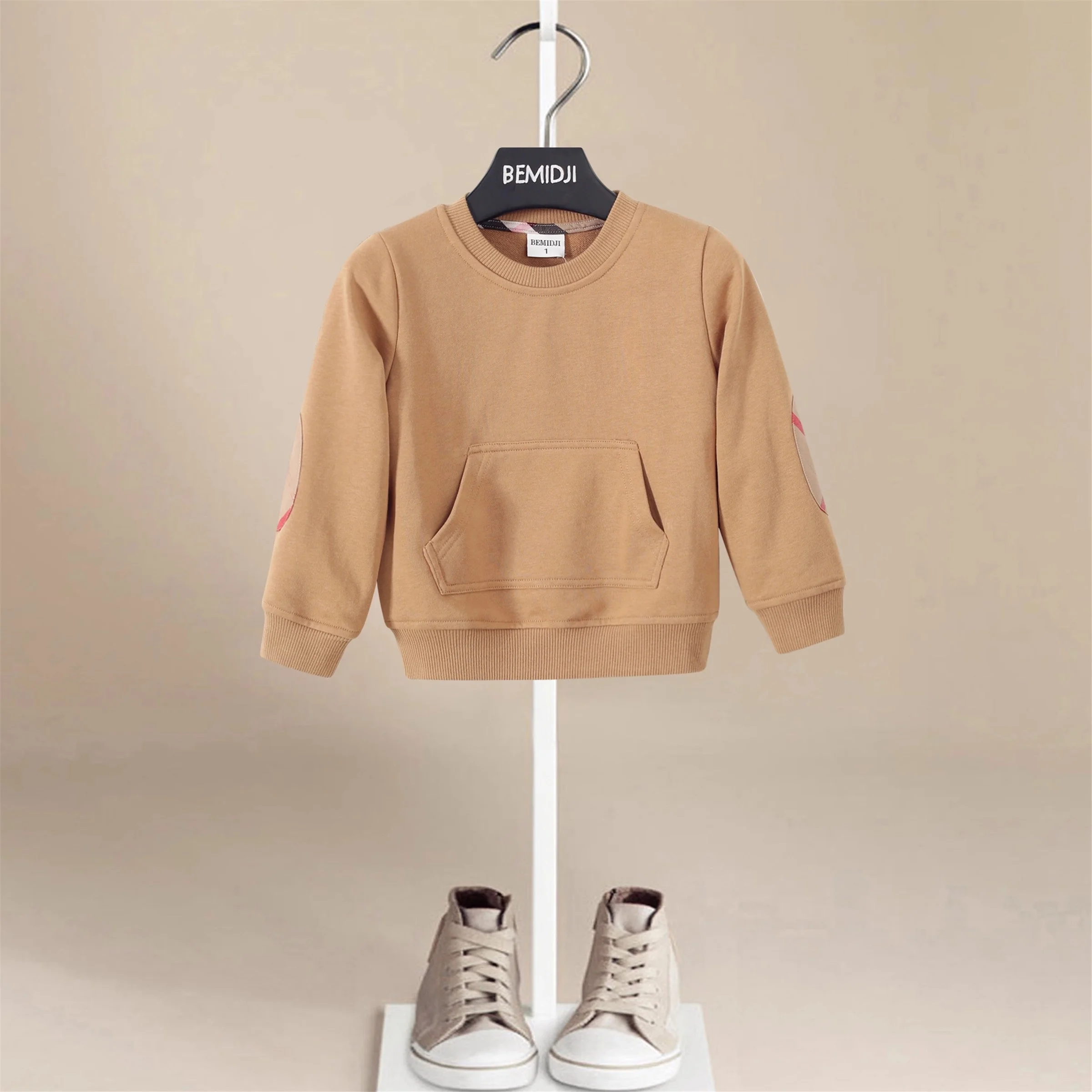 طفل الفتيان البلوز فضفاض مخطط موضة جيب الرياضة بلوزات طفل فتاة البلوز سترة ملابس علوية من القطن الصبي الاطفال الملابس #5