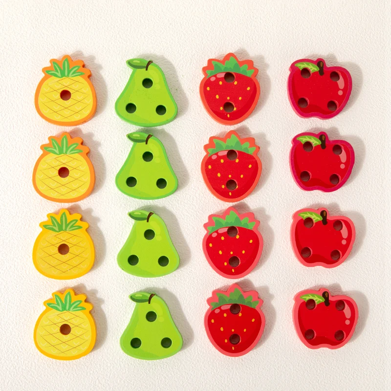 Montessori Holz Spielzeug Farbe Obst Form Passenden Puzzle Spiel Bunte Perlen Feinmotorik Training Pädagogisches Spielzeug Für Kinder
