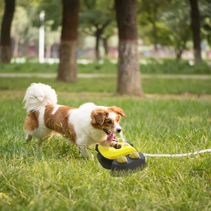 Multifunctional Dog Water Fountain Automatic Pet Water Dispenser Outdoor Step-On Activated Sprinkler Fun Drinking Shower for