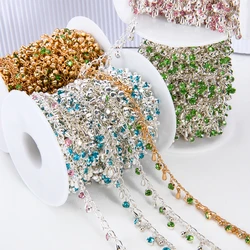 50CM 1M Shiny Crystal Beads Charms Bracelets Chains Butterfly Pendants Copper Chains Women Clothing Jewelry Making DIY Necklaces